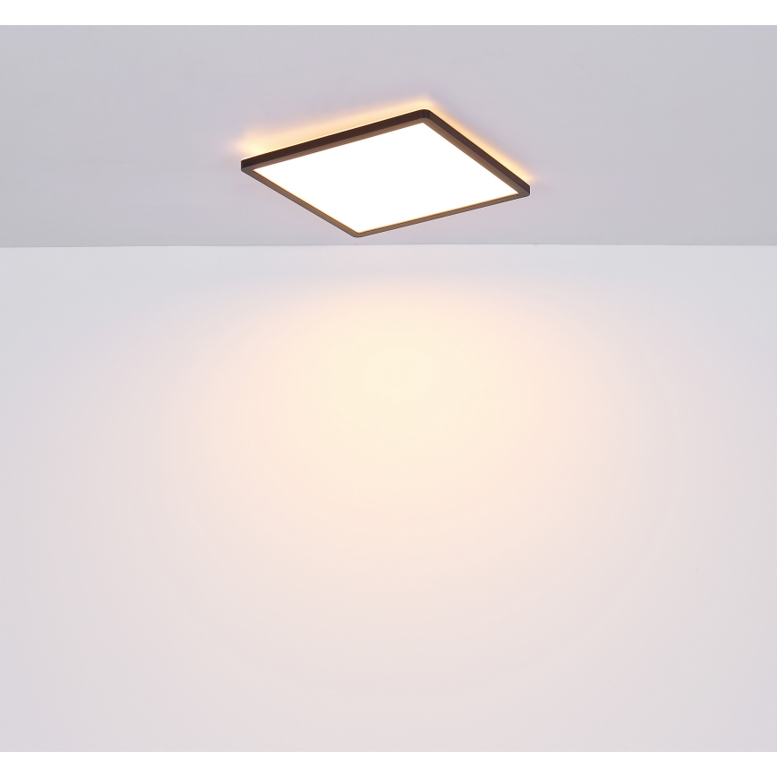 Globo - Стельовий LED світильник для ванної з регулюванням яскравості LED/18W/230V 29,4x29,4 см IP44 чорний
