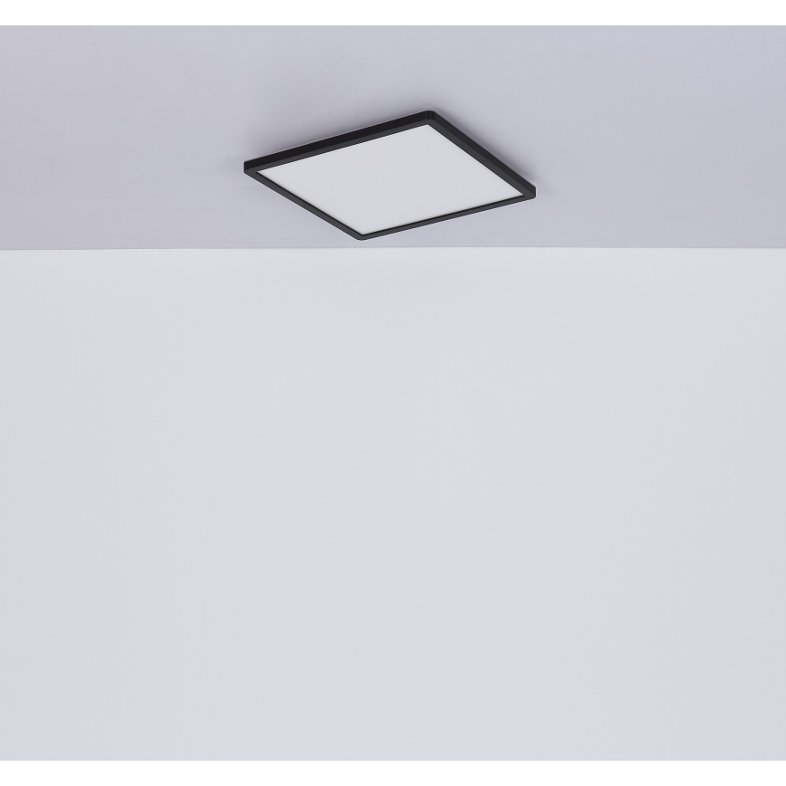 Globo - Стельовий LED світильник для ванної з регулюванням яскравості LED/18W/230V 29,4x29,4 см IP44 чорний