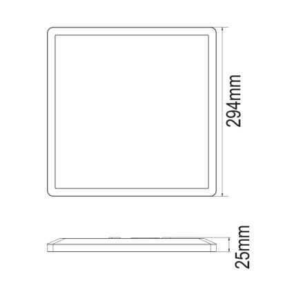 Globo - Стельовий LED світильник для ванної з регулюванням яскравості LED/18W/230V 29,4x29,4 см IP44 білий