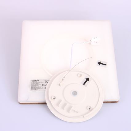 Globo - Стельовий LED світильник для ванної з регулюванням яскравості LED/18W/230V 29,4x29,4 см IP44 коричневий