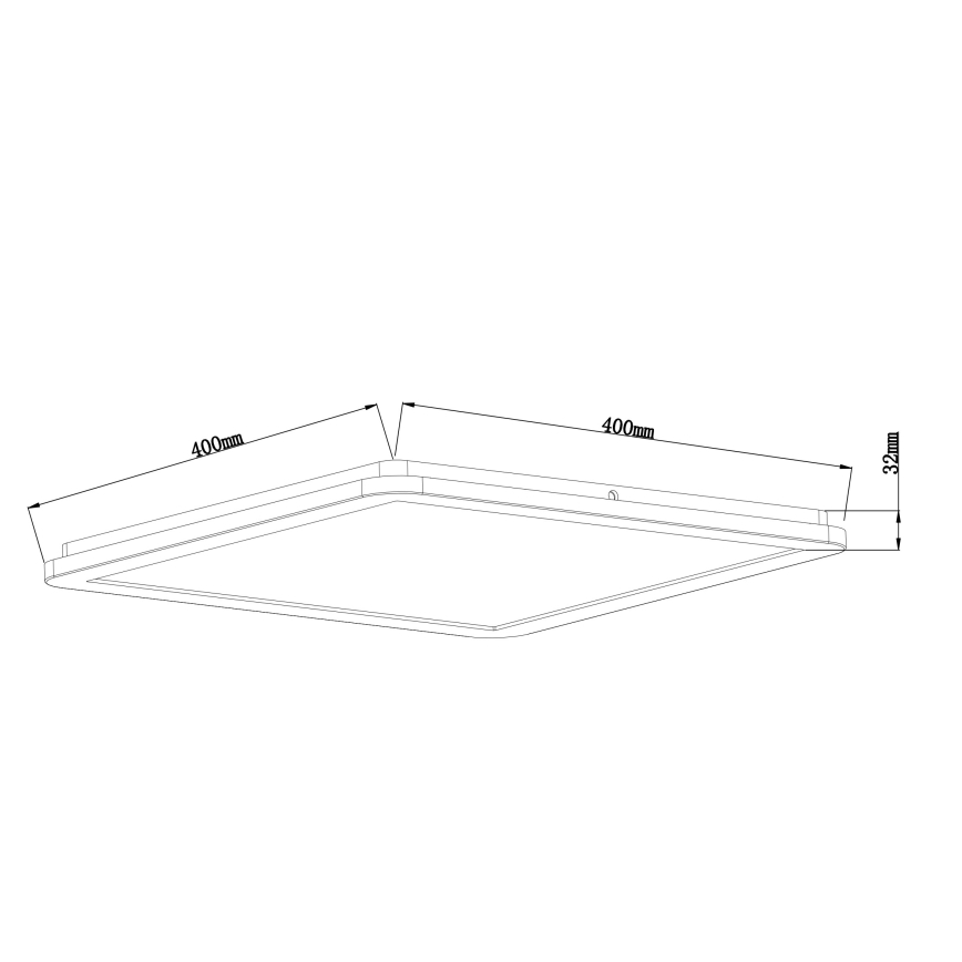 Globo - Стельовий LED світильник для ванної з регулюванням яскравості LED/24W/230V 42x42 см IP44 чорний