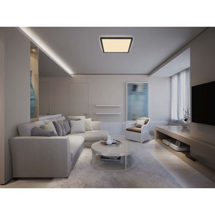 Globo - Стельовий LED світильник для ванної з регулюванням яскравості LED/24W/230V 42x42 см IP44 чорний