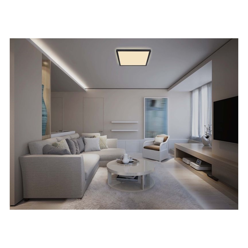 Globo - Стельовий LED світильник для ванної з регулюванням яскравості LED/24W/230V 42x42 см IP44 чорний