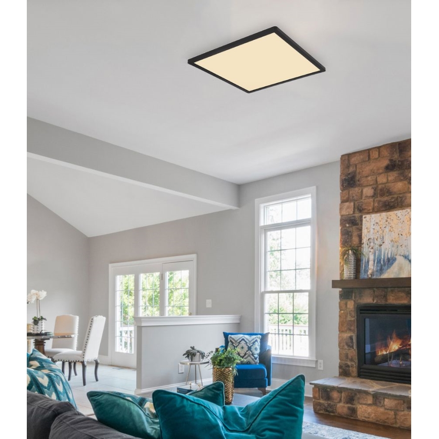 Globo - Стельовий LED світильник для ванної з регулюванням яскравості LED/24W/230V 42x42 см IP44 чорний
