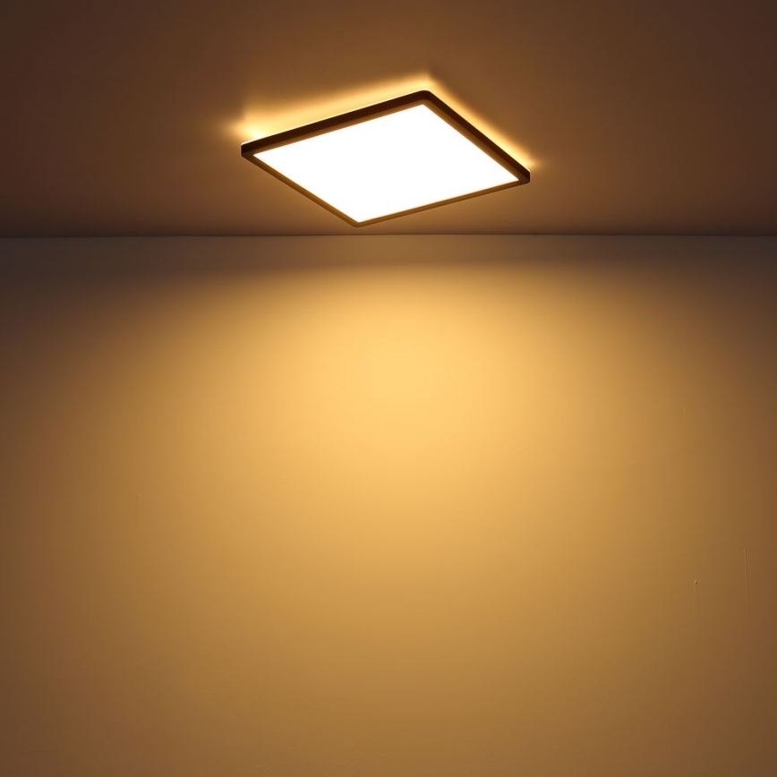 Globo - Стельовий LED світильник для ванної з регулюванням яскравості LED/24W/230V 42x42 см IP44 чорний