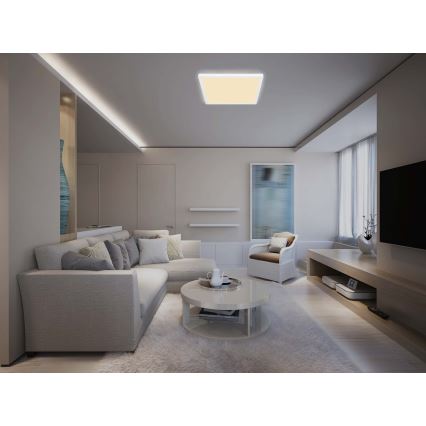 Globo - Стельовий LED світильник для ванної з регулюванням яскравості LED/24W/230V 42x42 см IP44 білий