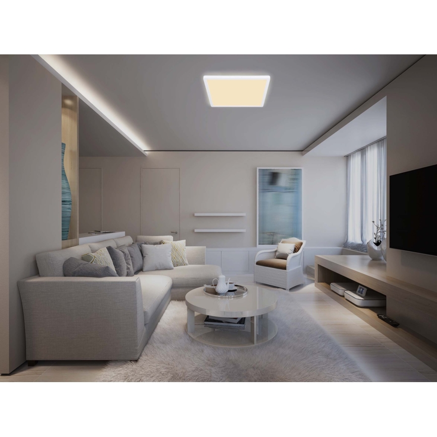 Globo - Стельовий LED світильник для ванної з регулюванням яскравості LED/24W/230V 42x42 см IP44 білий