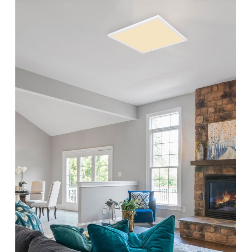 Globo - Стельовий LED світильник для ванної з регулюванням яскравості LED/24W/230V 42x42 см IP44 білий