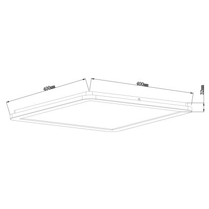 Globo - Стельовий LED світильник для ванної з регулюванням яскравості LED/24W/230V 42x42 см IP44 білий