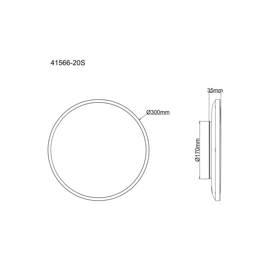 Globo - LED стельовий світильник LED/20W/230V 4000K діам. 30 см чорний