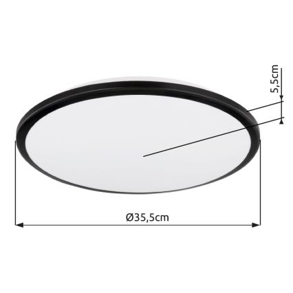 Globo - Светодиодный потолочный светильник LED/18W/230V 3000K диаметр 35 см черный