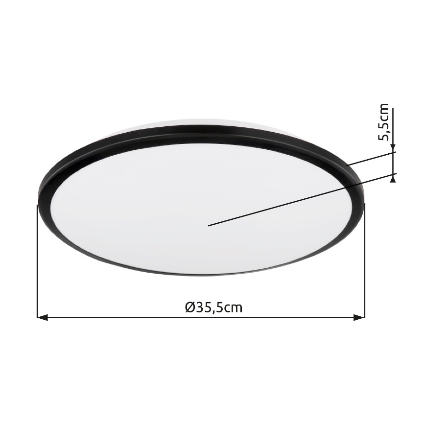 Globo - Светодиодный потолочный светильник LED/18W/230V 3000K диаметр 35 см черный