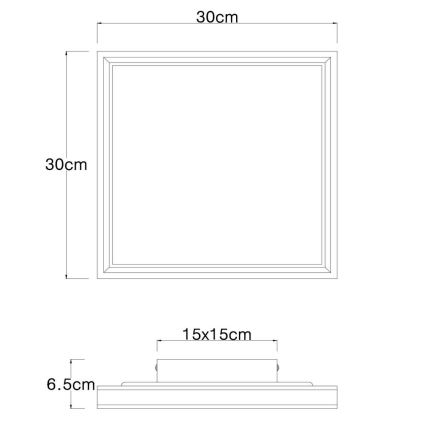 Globo - Стельовий LED світильник LED/12W/230V 30x30 см чорний/білий