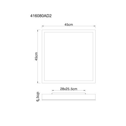 Globo - Стельовий LED світильник LED/24W/230V 3000K 45x45 см
