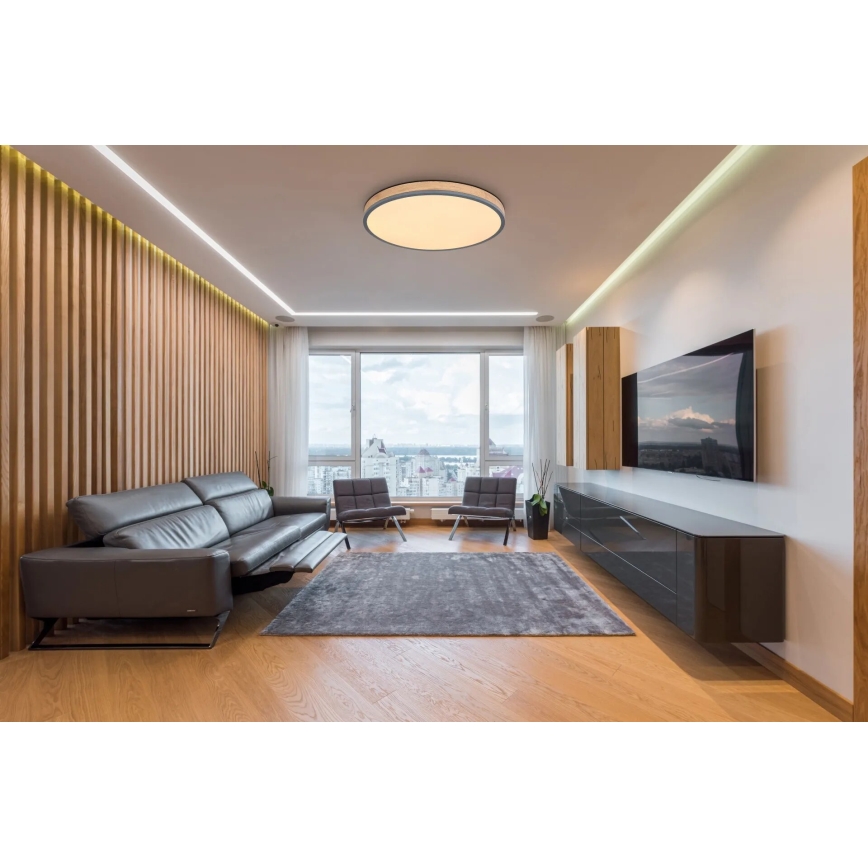 Globo - Светодиодный потолочный светильник с регулированием яркости LED/40W/230V 2700-6500K диаметр 60 cm + дистанционное управление коричневая/серая