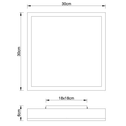 Globo - Светодиодный потолочный светильник LED/12W/230V 30x30 см коричневый