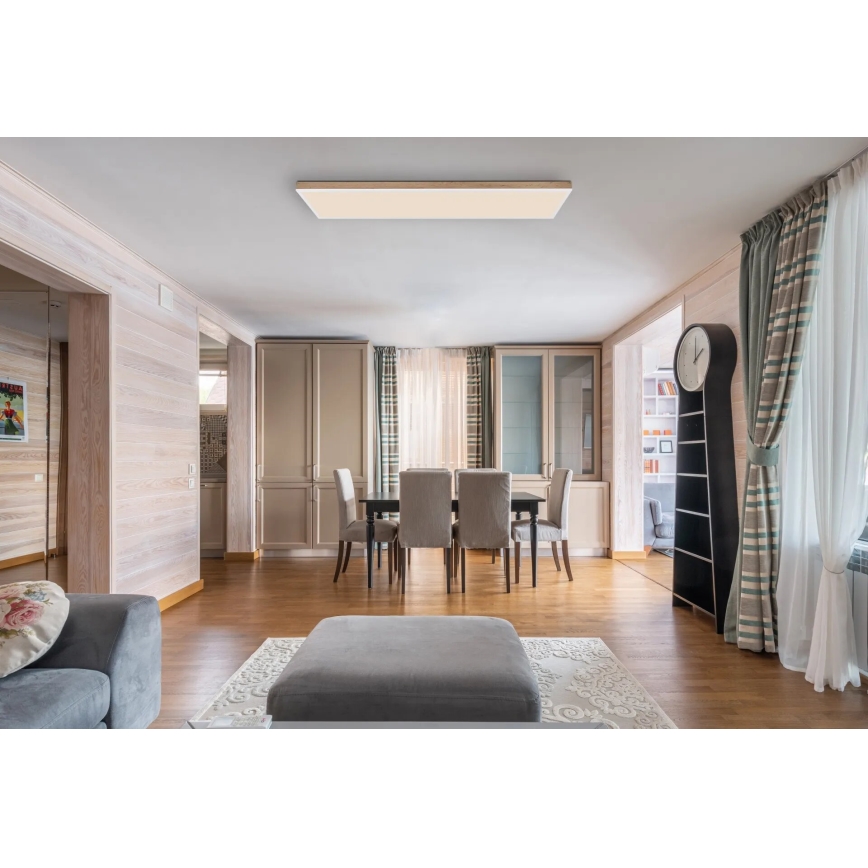 Globo - Світлодіодний стельовий світильник з регулюванням яскравості LED/36W/230V 2700-6500K + пульт дистанційного керування коричневий/білий