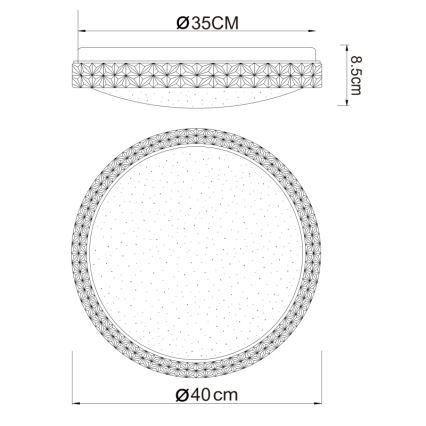 Globo - Стельовий LED світильник LED/22W/230V 2700/4200/6500K діаметр 40 см