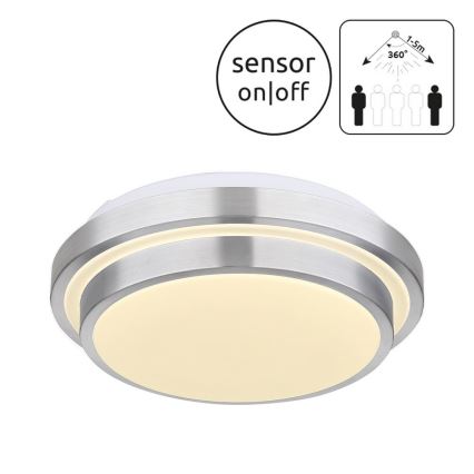 Globo - Стельовий LED світильник для ванної з датчиком LED/18W/230V IP44