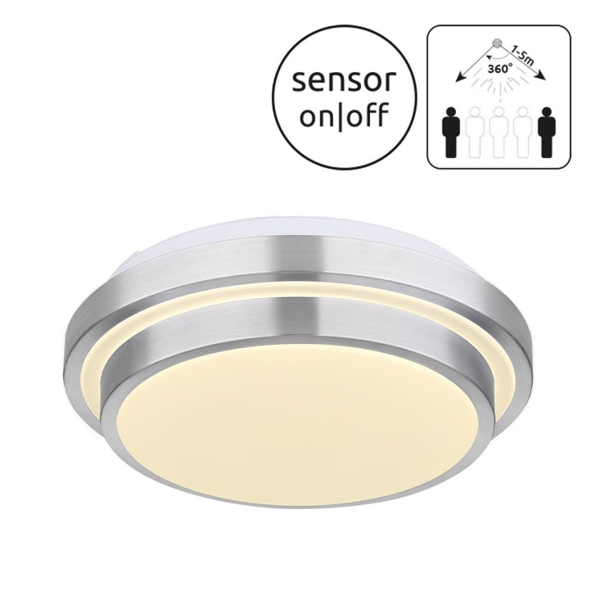 Globo - Стельовий LED світильник для ванної з датчиком LED/18W/230V IP44