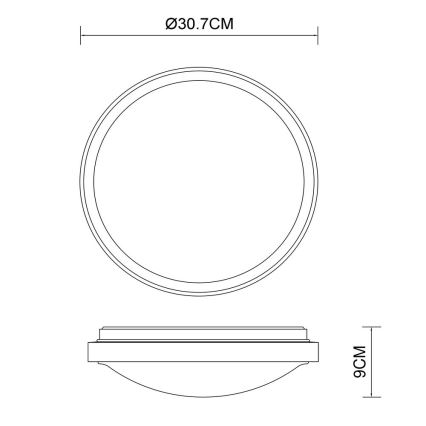 Globo - Стельовий LED світильник LED/12W/230V 307 мм 3000/4500/6000K