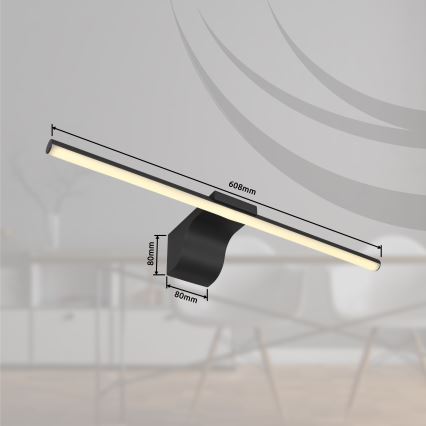 Globo - LED Підсвітка для дзеркала для ванної LED/10W/230V 60,8 cm IP44 чорний