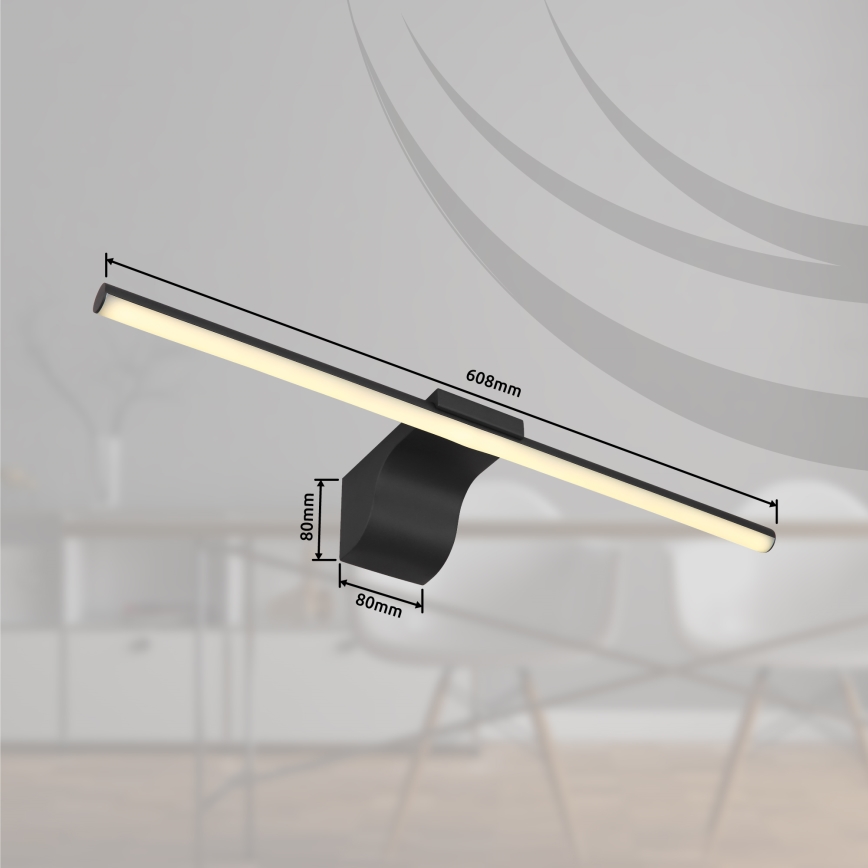 Globo - LED Підсвітка для дзеркала для ванної LED/10W/230V 60,8 cm IP44 чорний