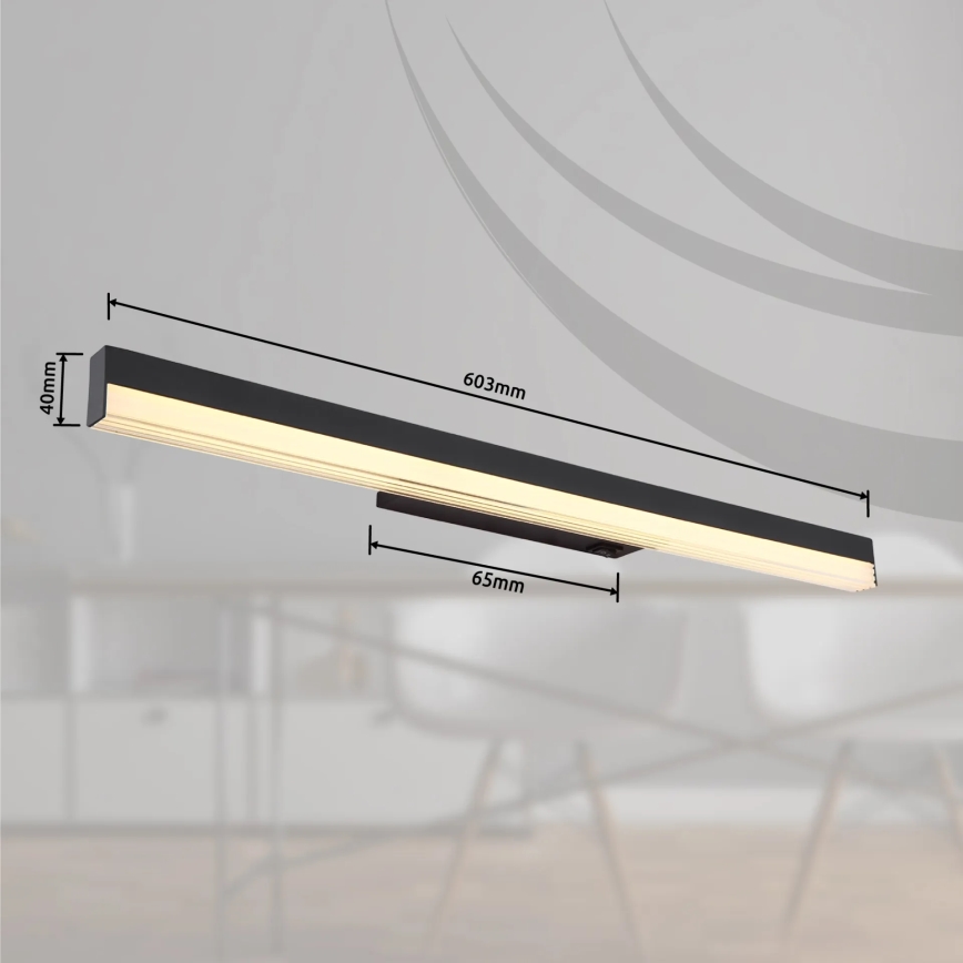 Globo - Світлодіодний настінний світильник LED/12W/230V 3000/6000K 60 см чорний