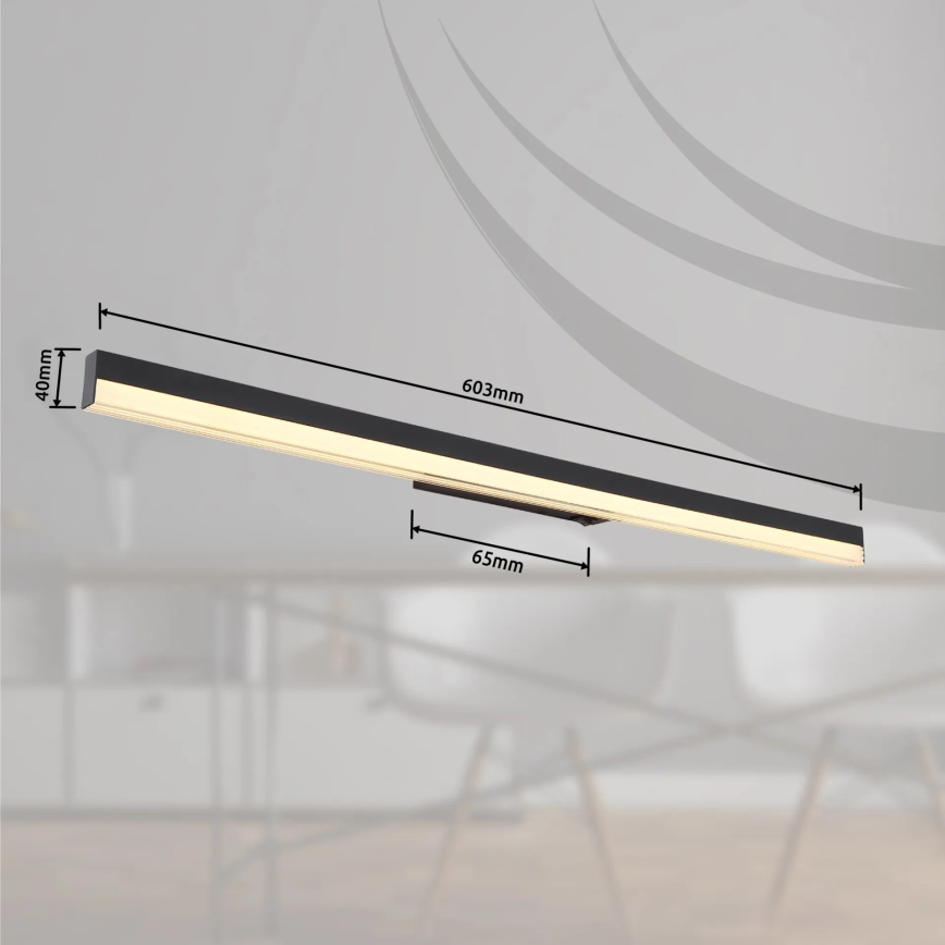 Globo - Світлодіодний настінний світильник LED/18W/230V 3000/6000K 80 см чорний