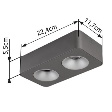 Globo - Стельовий LED світильник LED/11W/230V 11,7x22,4 см