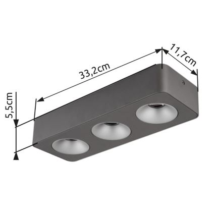 Globo - Стельовий LED світильник LED/14W/230V 11,7x33,2 см