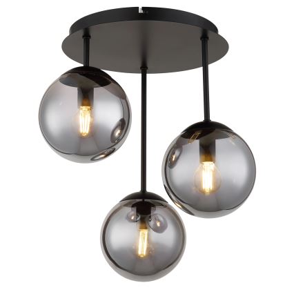 Globo - Накладна стельова люстра 3xE14/25W/230V чорна