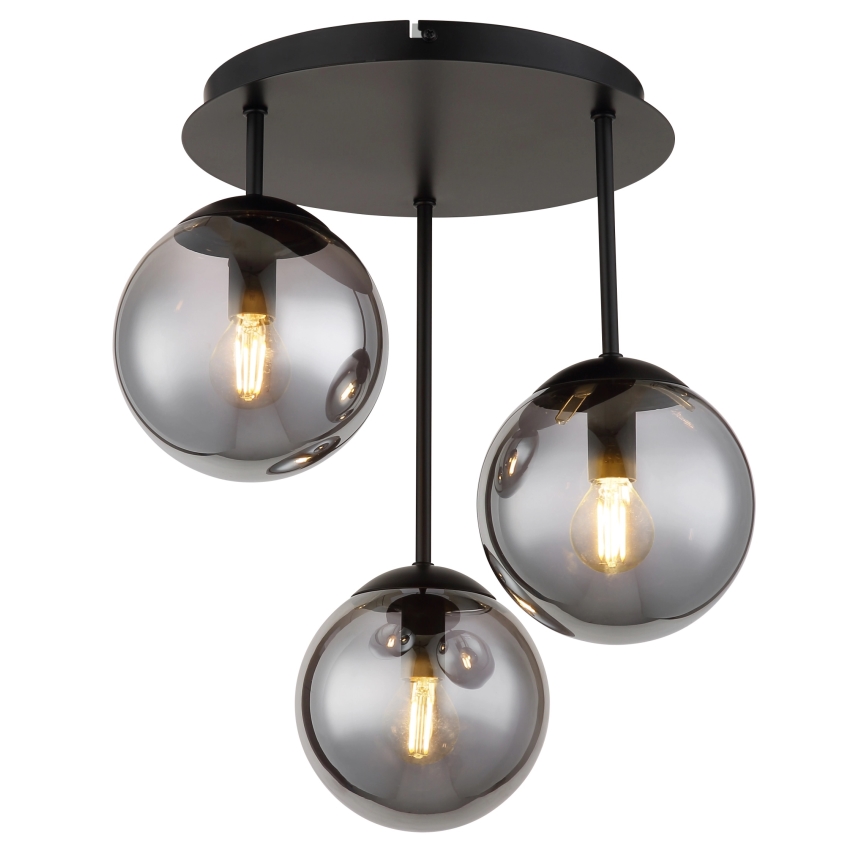 Globo - Накладна стельова люстра 3xE14/25W/230V чорна