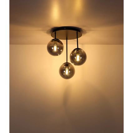 Globo - Накладная люстра 3xE14/25W/230V черная