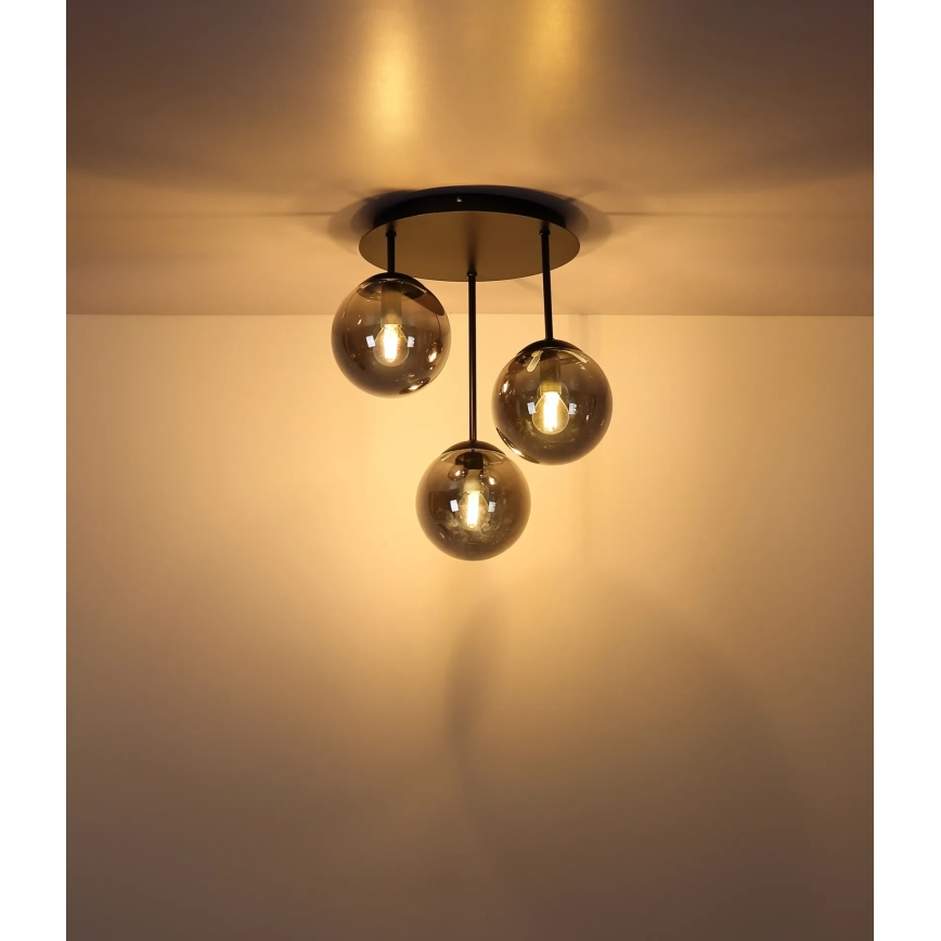 Globo - Накладная люстра 3xE14/25W/230V черная