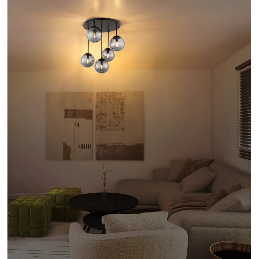 Globo - Накладна люстра 5xE14/25W/230V чорна