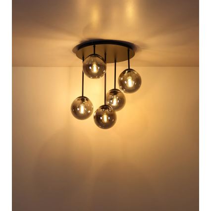 Globo - Накладна люстра 5xE14/25W/230V чорна