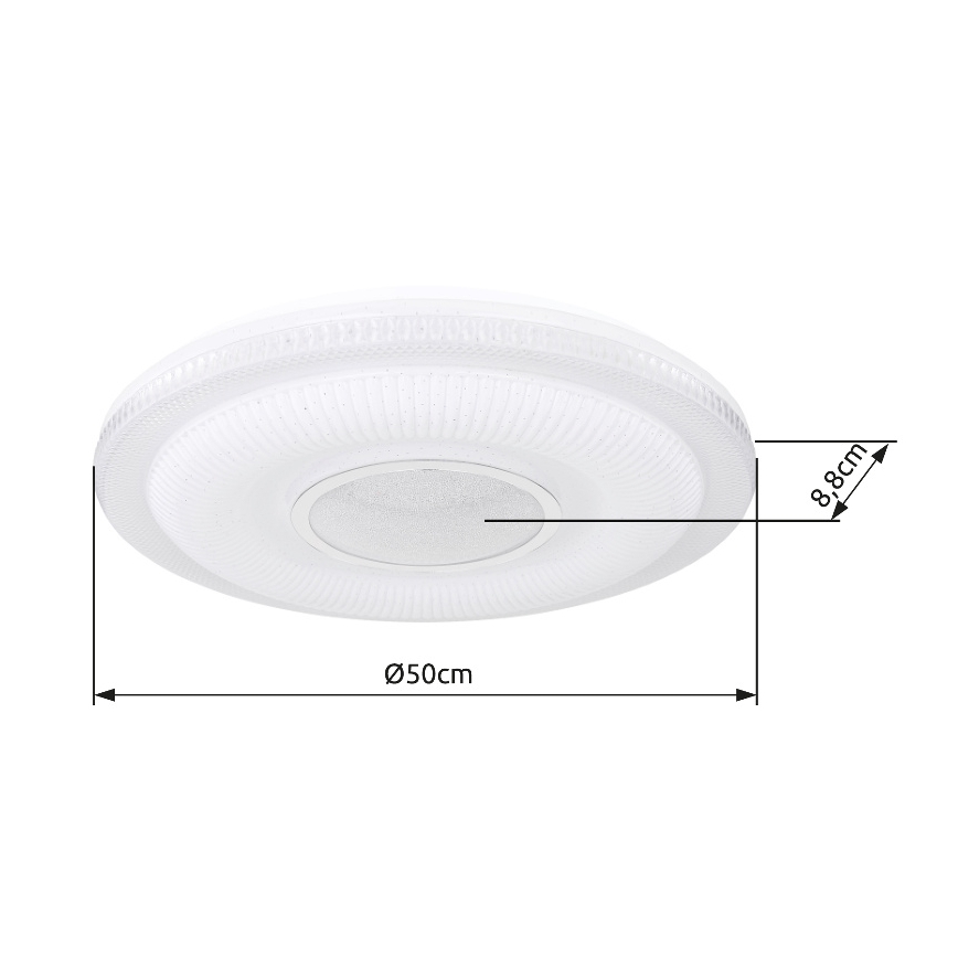 Globo - Светодиодный потолочный светильник с регулированием яркости LED/30W/230V 3000-6500K диаметр 50 см белый Wi-Fi Tuya + дистанционное управление