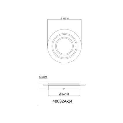 Globo - Светодиодный потолочный светильник LED/24W/230V 3000K диаметр 32 см