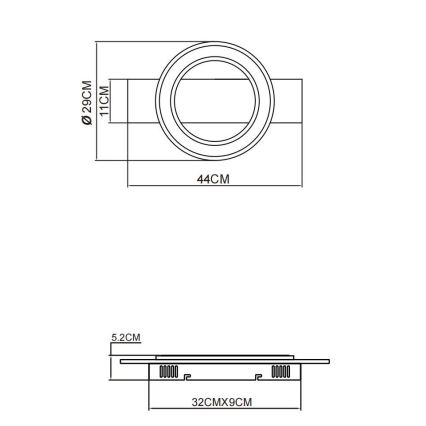 Globo - Стельовий LED світильник LED/18W/230V коричневий