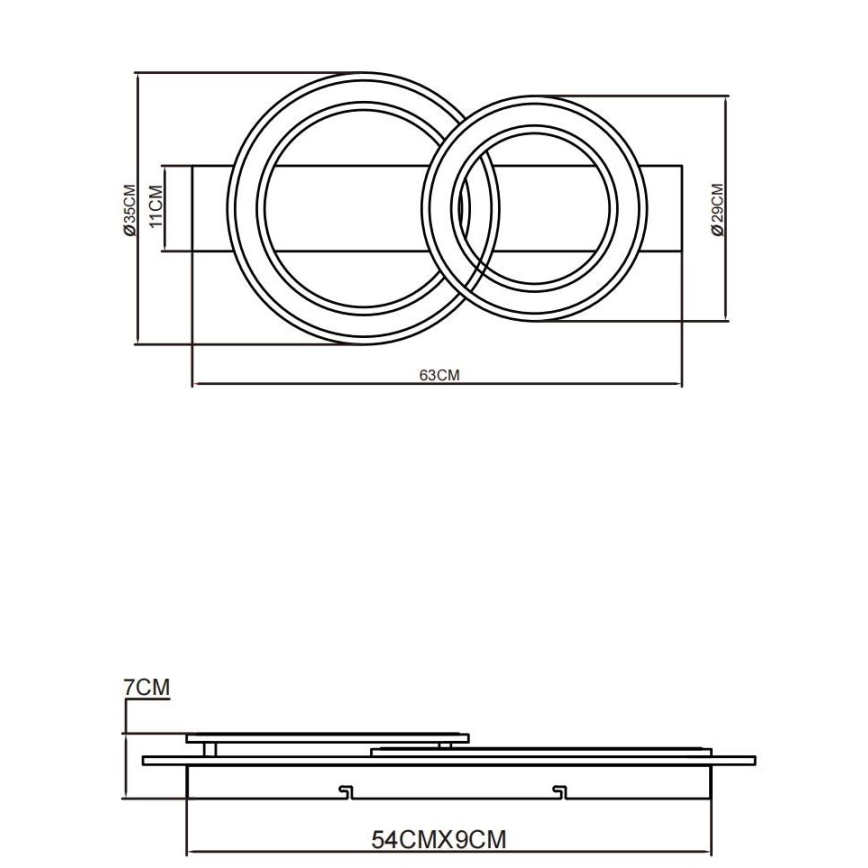 Globo - Стельовий LED світильник LED/40W/230V коричневий