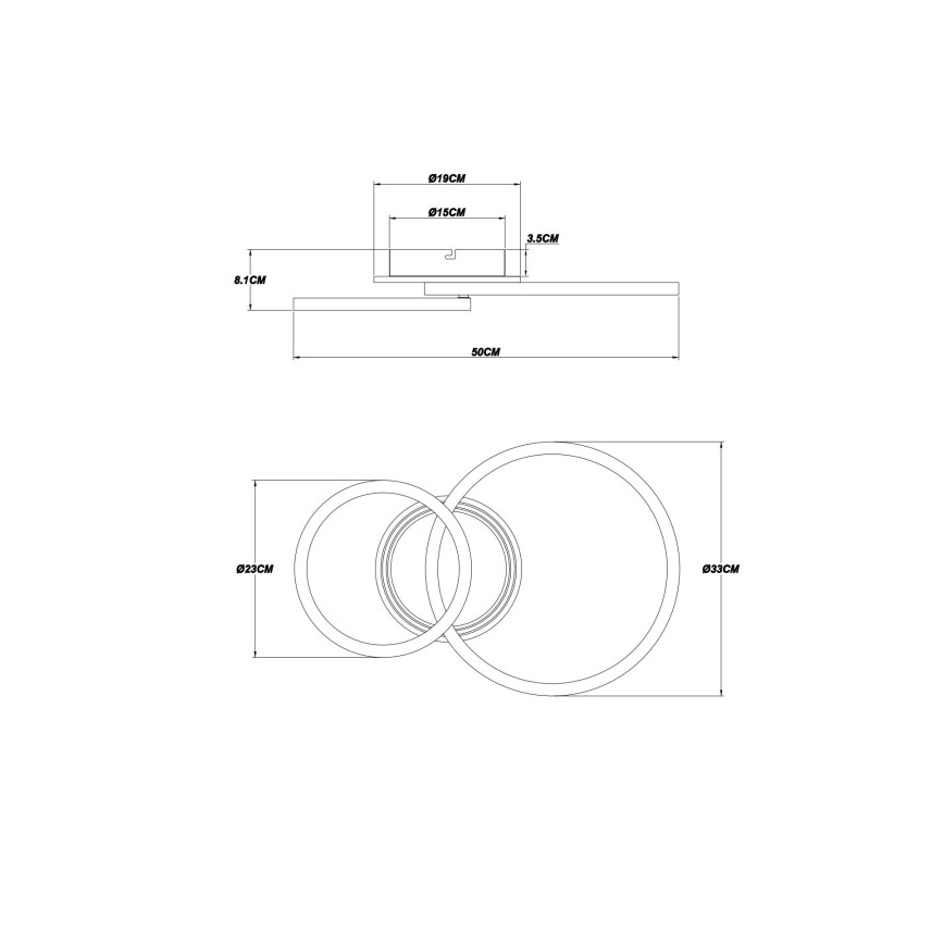 Globo - Светодиодный потолочный светильник LED/30Вт/230В 2700/4500/6500К диаметр 33x50 см черный