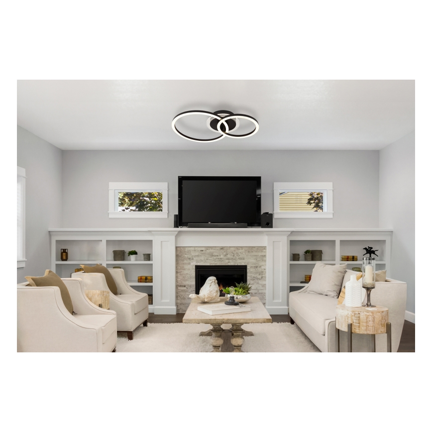 Globo - Світильник стельовий LED/30W/230V 2700/4500/6500K діам. 33x50 см чорний