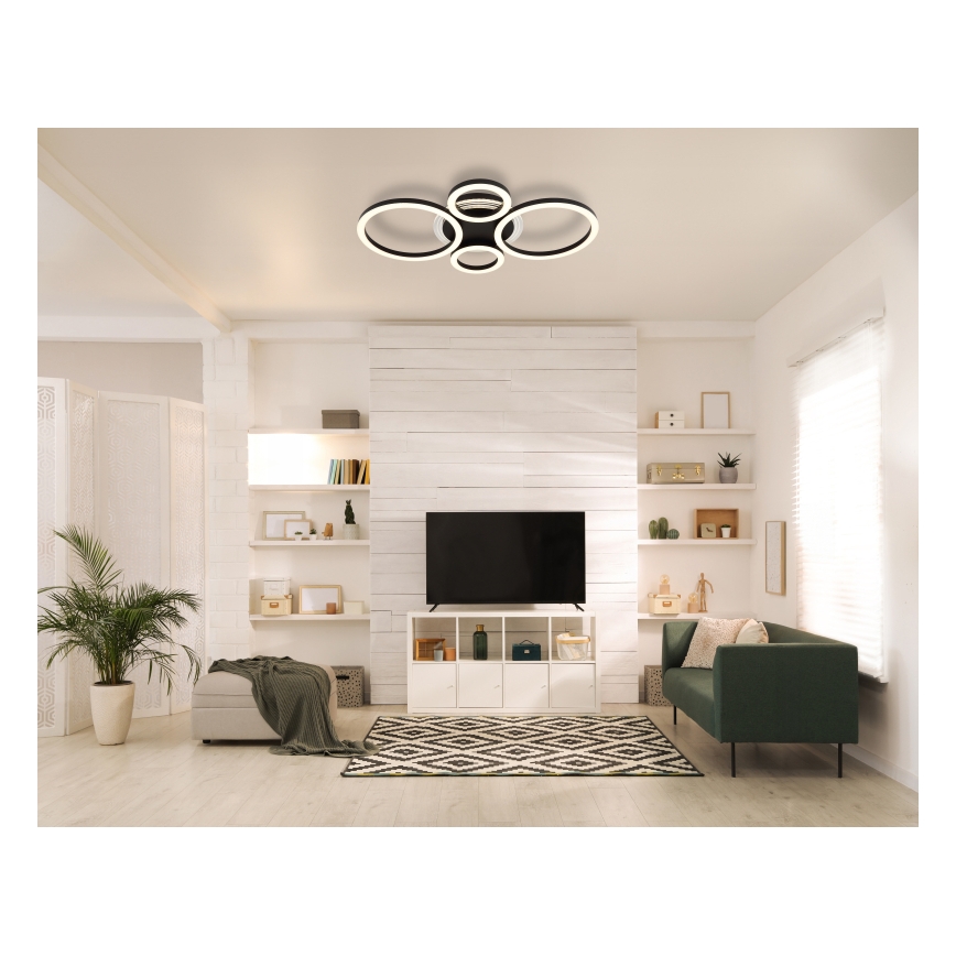 Globo - Світильник стельовий LED/40W/230V 2700/4500/6500K діам. 35,5x53 см чорний