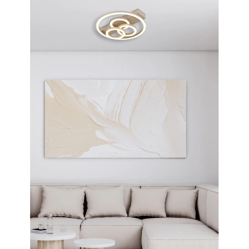 Globo - диммируемый LED-потолочный светильник LED/40W/230V 2700-6500K, размеры 35x33 cm, бежевый + пульт дистанционного управления