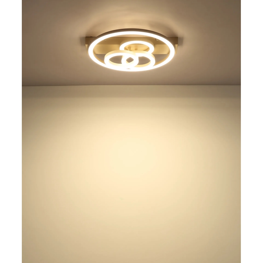 Globo - диммируемый LED-потолочный светильник LED/40W/230V 2700-6500K, размеры 35x33 cm, бежевый + пульт дистанционного управления