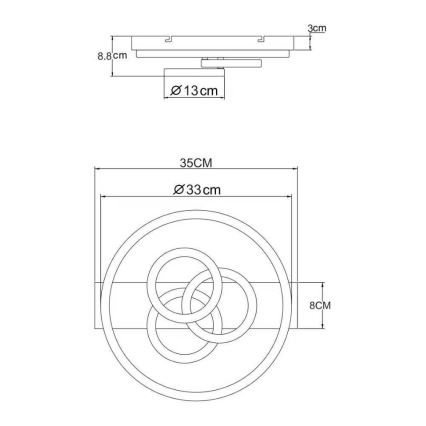 Globo - диммируемый LED-потолочный светильник LED/40W/230V 2700-6500K, размеры 35x33 cm, бежевый + пульт дистанционного управления