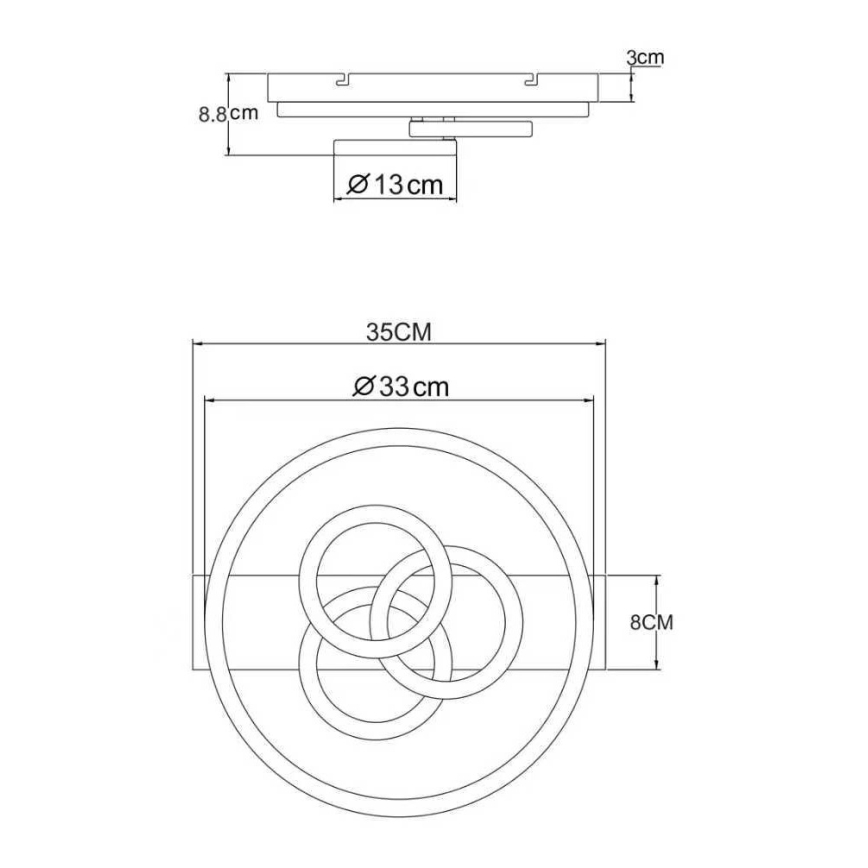 Globo - диммируемый LED-потолочный светильник LED/40W/230V 2700-6500K, размеры 35x33 cm, бежевый + пульт дистанционного управления