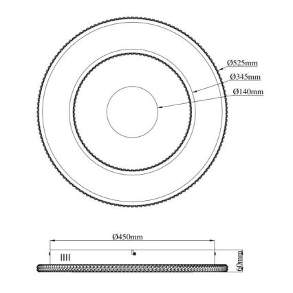 Globo - Світильник стельовий світлодіодний димований LED/30W/230V 2700-6500K діам. 52,5 см чорний + дистанційне керування