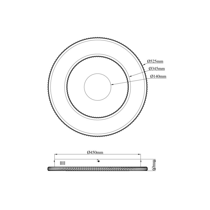 Globo - Світильник стельовий світлодіодний димований LED/30W/230V 2700-6500K діам. 52,5 см чорний + дистанційне керування
